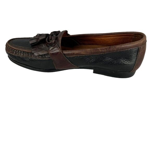 Johnston & Murphy Passport 2 Tone Black/Brown Leather Loafers w Tassels Size 9.5 main image 13